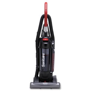 Sanitaire True HEPA Commercial Bagless/Cyclonic Upright Vacuum, Red