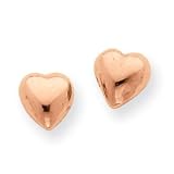 14k Rose Gold Heart Post Earrings - JewelryWeb