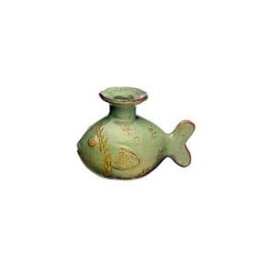 Vietri Bellezza Fish Celadon Candle Holder by Vietri