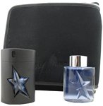 ANGEL by Thierry Mugler EDT SPRAY RUBBER BOTTLE 1.7 OZ & AFTERSHAVE 1.7 OZ & TOILETRY BAG - Mens