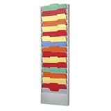 display Buddy Products 16 Pocket Literature Rack, Steel, 2.125 x 45.625 x 13.5625 Inches, Platinum (0802-32)