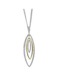Clevereves 14K White Gold Yellow Gold 3 4Ct Tw Two Tone Diamond Necklace