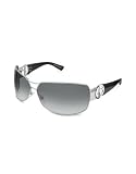 Giorgio Armani - Giorgio Armani Cutout Logo Temple Metal Rectangular Sunglasses Silver/shaded grey