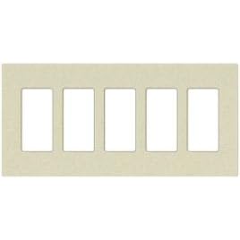 Lutron Dimmers CW5 5-Gang Wallplate White Claro wall plates Lighting by Lutron