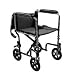 Drive Medical Steel 17 Inches Transport Silver Chair with Belt and Foot Rest - 1 Ea