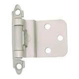 Satin Nickel 3/8 Offset Self Closing Cabinet Hinges Lot of 10 Pairs