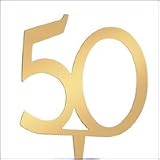 50th Mirrored Cake Topper