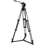 Acebil P-20GX Professional Tripod System with QR Video Pan Head, T750 Aluminum Tripod, GS-3 Ground Spreader, Supports 13.2 lbs., Max Height 63