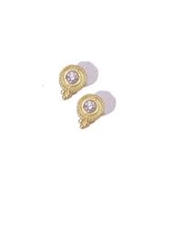14k Solid Round Grape Bezel Diamond Earrings (0.30 ct.tw.)