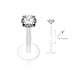 Cz Clear Swarovski Gem Flex Flexible Labret Monroe body jewelry piercing lip