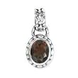 .925 Sterling Silver & Smokey Quartz Oval Pendant