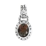 .925 Sterling Silver & Smokey Quartz Oval Pendant