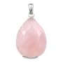 .925 Silver & Faceted Rose Quartz Teardrop Pendant