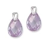 .925 Silver & Lavender CZ Post Earrings