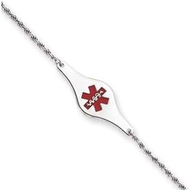 Childrens Medical ID Bracelet Rope Link - 6 Inch - Lobster Claw - JewelryWeb