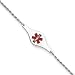 Toys : Sterling Silver Childrens Medical ID Bracelet Rope Link - 6 Inch