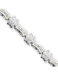 Sterling Silver CZ Floral Bracelet