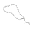 9"+1" Extension Heart Link Anklet with Heart Charm