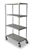 Storelogic 2HDP6 Wire Cart, HD, SS, 4 Solid Shelf, 48x24x69