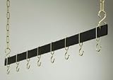 Rogar Black and Brass Hanging Bar Rack 48-in.
