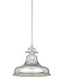 Quoizel ER1814IS Emery 50-Inch Pendant with 1-Light, Imperial Silver