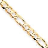 14k 6mm Concave Figaro Link Chain Anklet - 9 Inch
