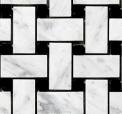 Basketweave Carrara Mosaic Sample Piece HONED