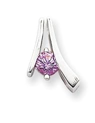 Sterling Silver Pink CZ Pendant