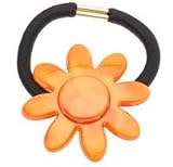 France Luxe Two Part Daisy Ponytail Holder - Nacro Orange