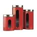 Metro Set of 3 Oval Canisters - Red