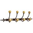Iron Artistica Wall-Mounted Coat Rack with porcelain Knobs