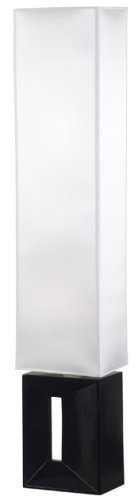 Kenroy Homes Niche Floor Lamp In Black Finish with a White Rectangular Shade