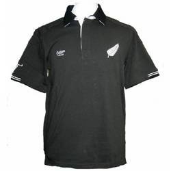COTTON TRADERS Adult New Zealand Classic Rugby Jersey, Black, M