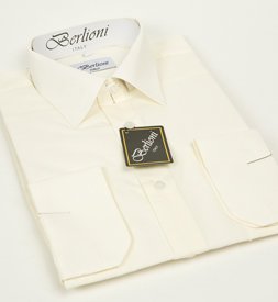 Elegant Men's Button Down Off-white Dress Shirt