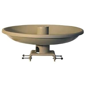F-I 20 Inch 150watt Tan All Season Bird Bath with Deck Mount& Feeder