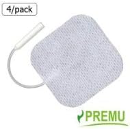 8 Electrode Pads 2"X 2" Square White Cloth, Re-Usable, Self-Adhering, with MULTI-STICK GEL