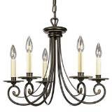 Progress Lighting P4097-77 5-Light Chandelier with Ivory Candles, Forged Bronze