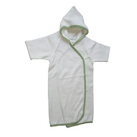 Organic Hooded Kimono Robe Natural/Sage (NB - 6 Months)