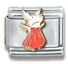 Clearly Charming So Nice to Meet You Olivia The Pig Animal Theme Italian Charm Bracelet Link