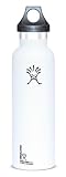 Hydro Flask Insulated Stainless Steel Standard Mouth Drinking Bottle (21-Ounce, Artic White)