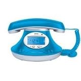 Jwin JT-P430 Vintage Design Jumbo Caller ID Telephone wiht Alarm Clock, Blue