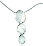 Sterling silver mother of pearl three oval pendant