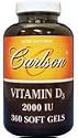 Carlson Vitamin D3 2000 Iu, 360 Softgels,  Bottle