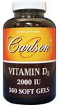 Carlson Vitamin D3 2000 Iu, 360 Softgels,  Bottle