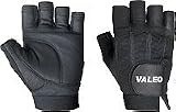 Valeo Competition Weight Lifting Gloves, Without Wrist Straps, Black, Large, 9"-10"