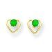 14k 3mm Emerald BirthStone Heart Earrings