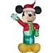Disney 6 Feet Tall Mickey Mouse holding Christmas Snowflake in Santa Hat Airblown Inflatable
