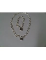Sterling Silver Cable Chain Necklace and Bracelet Set