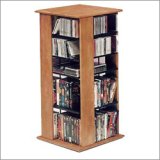 Wood Technology TO576C - Medium Cherry Hardwood Spinning Media Storage Tower