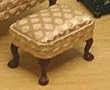 Dollhouse Miniature Gold Damask Footstool